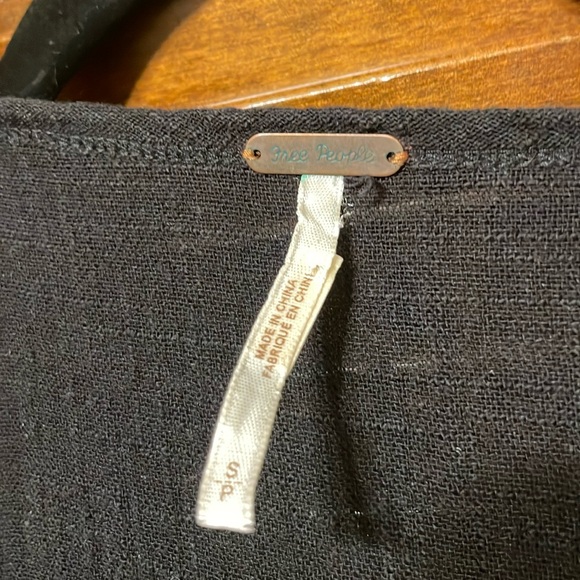 Free People Summer Lovin’ Black Linen Blend Tunic Blouse Top - Picture 5 of 8